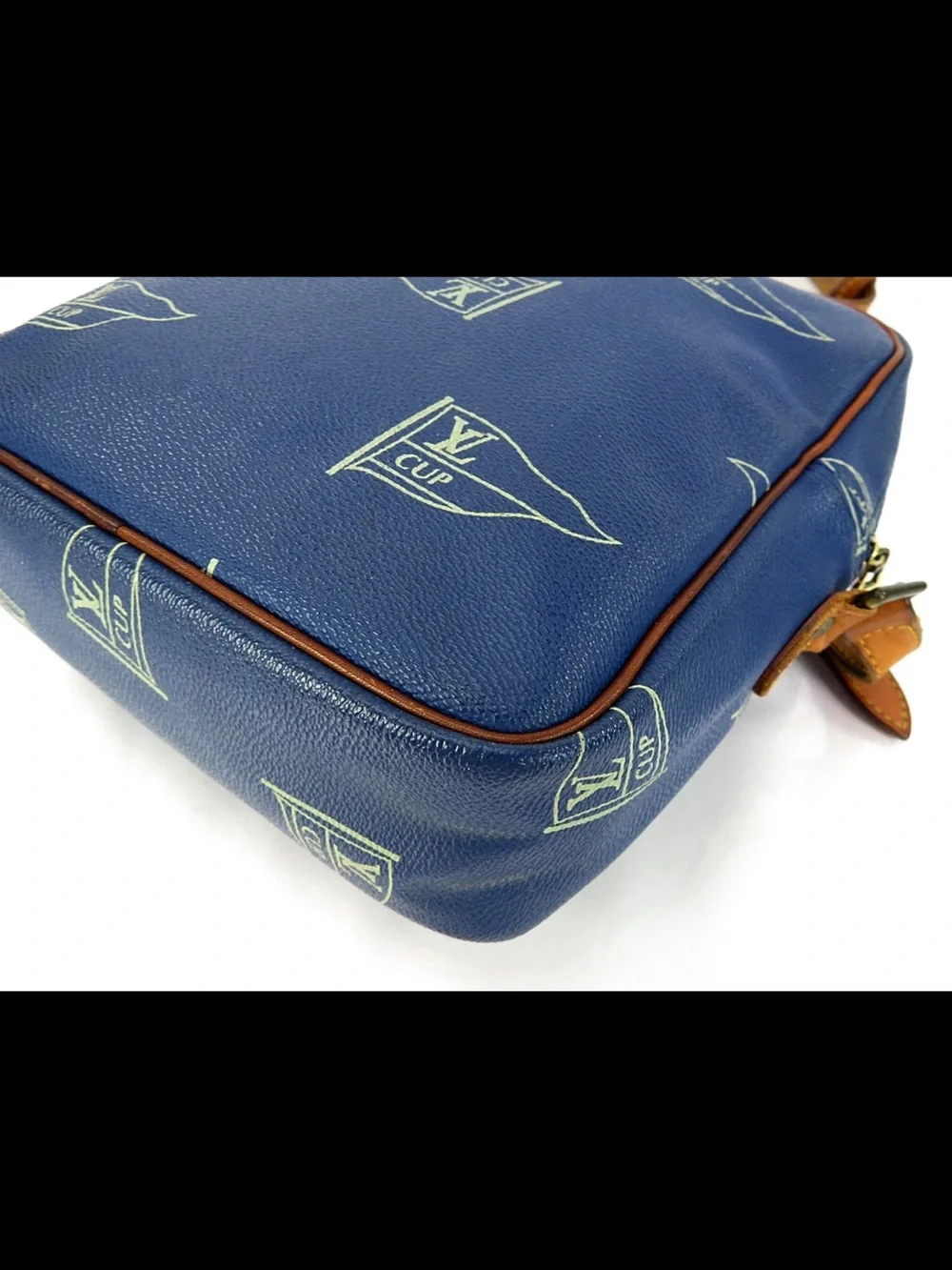 Louis Vuitton Blue & Tan LV Cup Print Messenger Bag
